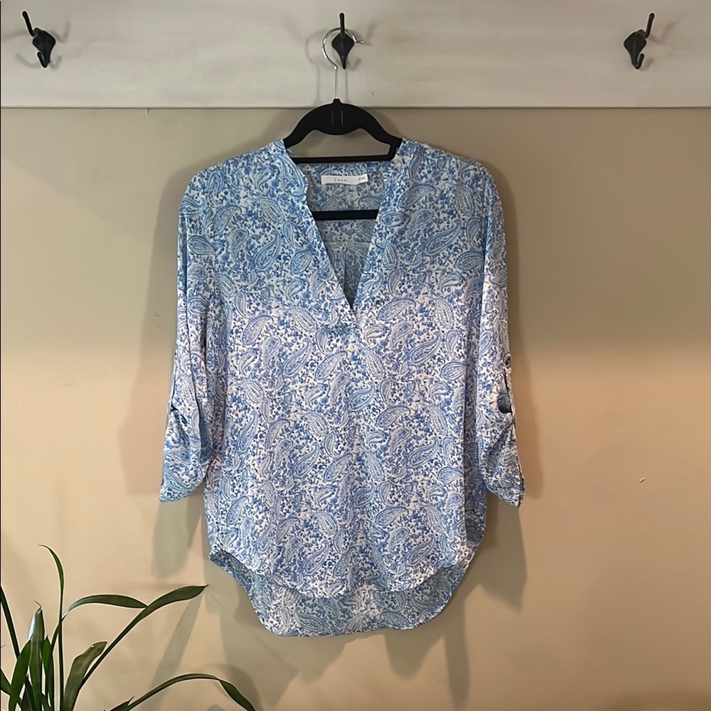 Women's Blue Paisley Blouse